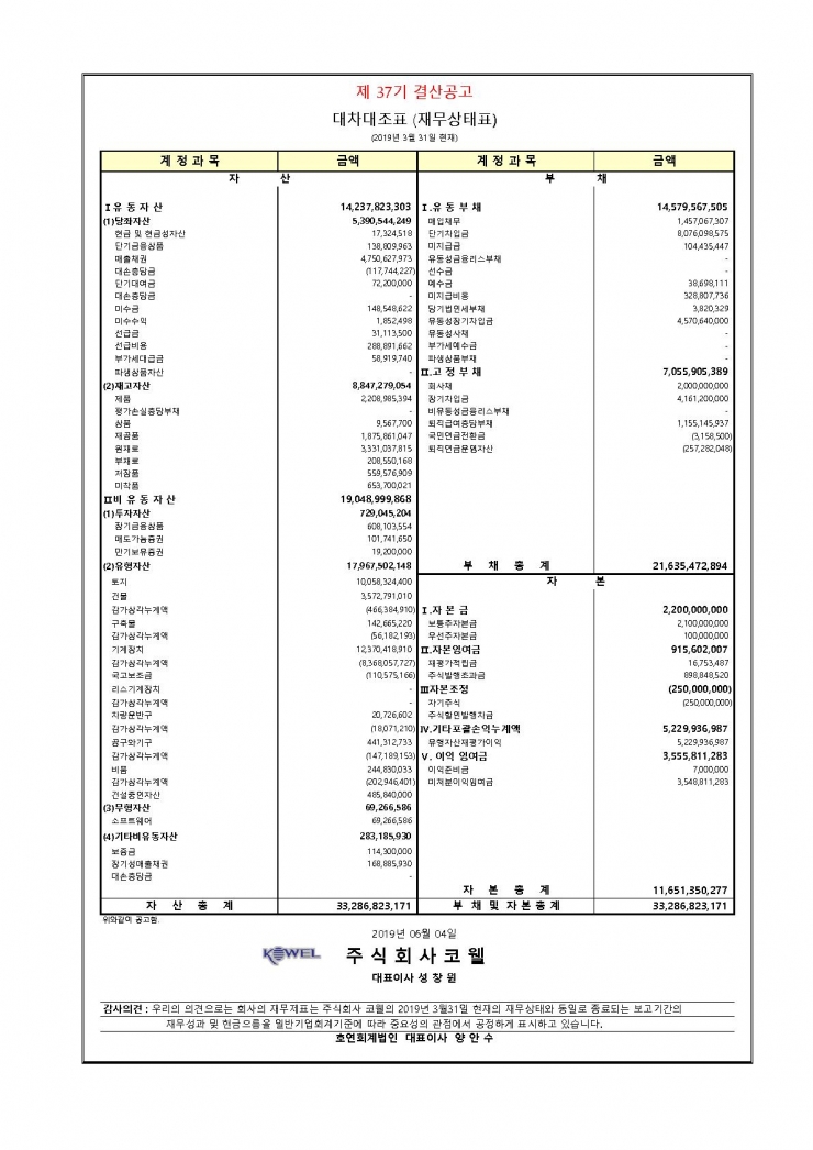 37기 대차대조표_1