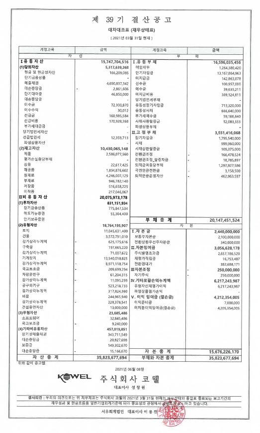 결산공고 캡처